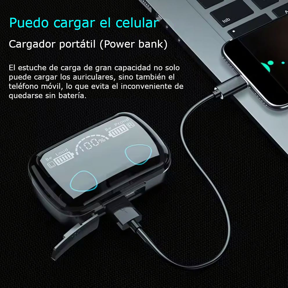Auriculares Tws F9 y Powerbank